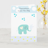 Elephant Baby Glückwunsch Karte (Gelbe Blume)