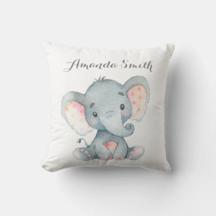 Elephant Baby Gray Kissen