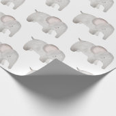 Elephant Baby Gray Watercolor Niedlich Modern Geschenkpapier (Ecke)