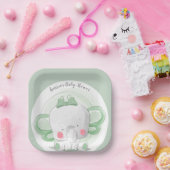 Elephant Baby Green Pappteller (Party)