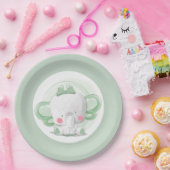 Elephant Baby Green Pappteller (Party)