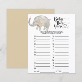 Elephant Baby Item Game. Baby Shower Game