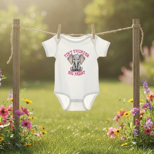 Elephant Baby Jersey Bodysuit Baby Strampler