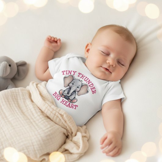 Elephant Baby Jersey Bodysuit Baby Strampler