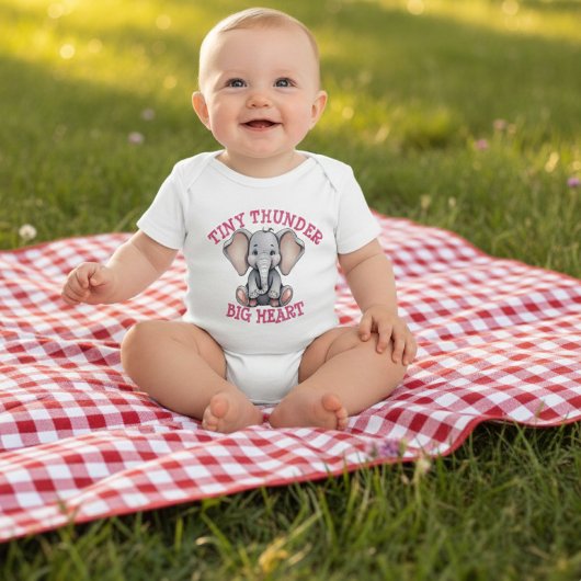 Elephant Baby Jersey Bodysuit Baby Strampler