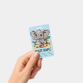 Elephant Baby Jumping Happy in African Savannah Ausweis (Handheld)