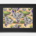 Elephant Baby Jumping Happy in African Savannah Bar Matte<br><div class="desc">Elephant Niedlich Baby Happy Cartoon Charakter läuft und springt auf der afrikanischen Savannah Landschaft. Original Vector Illustration Copyright BluedarkArt The ChameleonArt.</div>