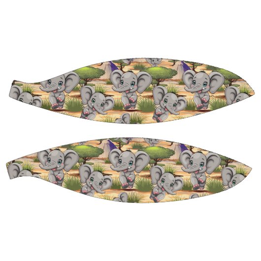 Elephant Baby Jumping Happy in African Savannah Basketball (Panele)