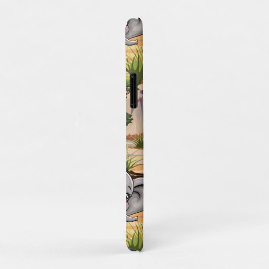 Elephant Baby Jumping Happy in African Savannah Case-Mate iPhone Hülle (Hinten/Rechts)