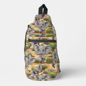 Elephant Baby Jumping Happy in African Savannah Crossbody Bag (Vorderseite)