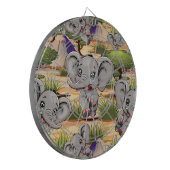 Elephant Baby Jumping Happy in African Savannah Dartscheibe (Vorderseite Links)