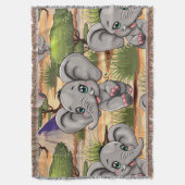 Elephant Baby Jumping Happy in African Savannah Decke (Vorderseite Vertikal)