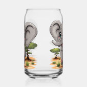 Elephant Baby Jumping Happy in African Savannah Dosenglas (Rechts)