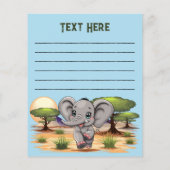 Elephant Baby Jumping Happy in African Savannah Flyer (Hinten)