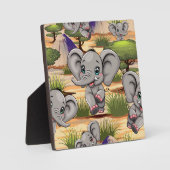 Elephant Baby Jumping Happy in African Savannah Fotoplatte (Vorderseite)