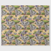Elephant Baby Jumping Happy in African Savannah Geschenkpapier (Flach)