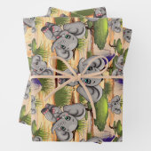 Elephant Baby Jumping Happy in African Savannah Geschenkpapier Set (Beispiel)