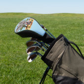 Elephant Baby Jumping Happy in African Savannah Golf Headcover (In SItu)