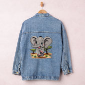 Elephant Baby Jumping Happy in African Savannah Jeansjacke (Hangar)