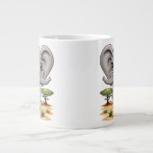 Elephant Baby Jumping Happy in African Savannah Jumbo-Tasse (Vorderseite)