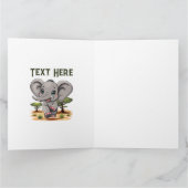 Elephant Baby Jumping Happy in African Savannah Karte (Innenseite)