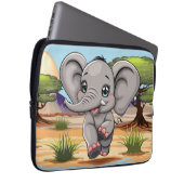 Elephant Baby Jumping Happy in African Savannah Laptopschutzhülle (Vorne Rechts)