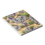 Elephant Baby Jumping Happy in African Savannah Notizblock (angewinkelt)