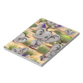 Elephant Baby Jumping Happy in African Savannah Notizblock (Rotiert)