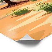 Elephant Baby Jumping Happy in African Savannah Poster (Ecke)