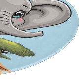 Elephant Baby Jumping Happy in African Savannah Schneidebrett (Ecke)