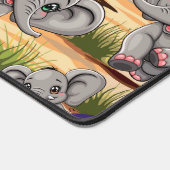 Elephant Baby Jumping Happy in African Savannah Schreibtischunterlage (Ecke)