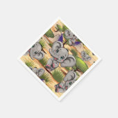 Elephant Baby Jumping Happy in African Savannah Serviette (Ecke)