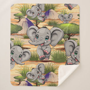 Elephant Baby Jumping Happy in African Savannah Sherpadecke