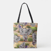 Elephant Baby Jumping Happy in African Savannah Tasche (Rückseite)