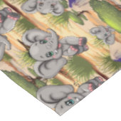 Elephant Baby Jumping Happy in African Savannah Tischdecke (Schrägansicht)