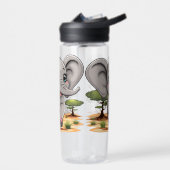 Elephant Baby Jumping Happy in African Savannah Trinkflasche (Links)