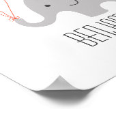 Elephant Baby Kinderzimmer Poster personalisiert (Ecke)