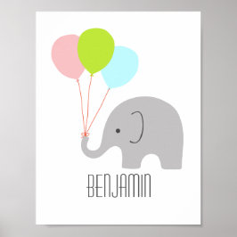 Elephant Baby Kinderzimmer Poster personalisiert