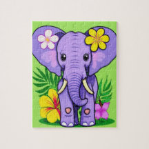Elephant Baby mit tropischen Blume