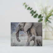 ELEPHANT & BABY POSTKARTE (Stehend Vorderseite)