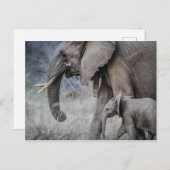 ELEPHANT & BABY POSTKARTE (Vorne/Hinten)