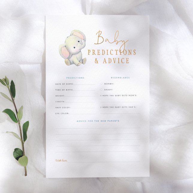 Elephant Baby Predictions & Advice Shower Game (Von Creator hochgeladen)