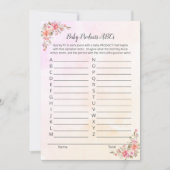 Elephant Baby Products ABCs Shower Game Card Einladung (Vorderseite)