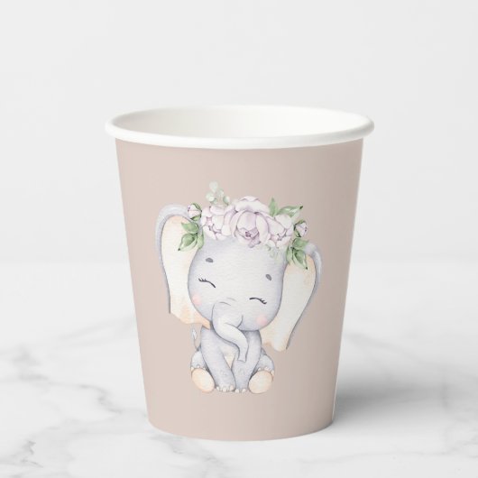 Elephant Baby Schouwer Paper Cups Pappbecher (Rückseite)