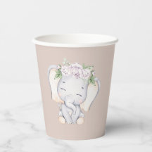 Elephant Baby Schouwer Paper Cups
