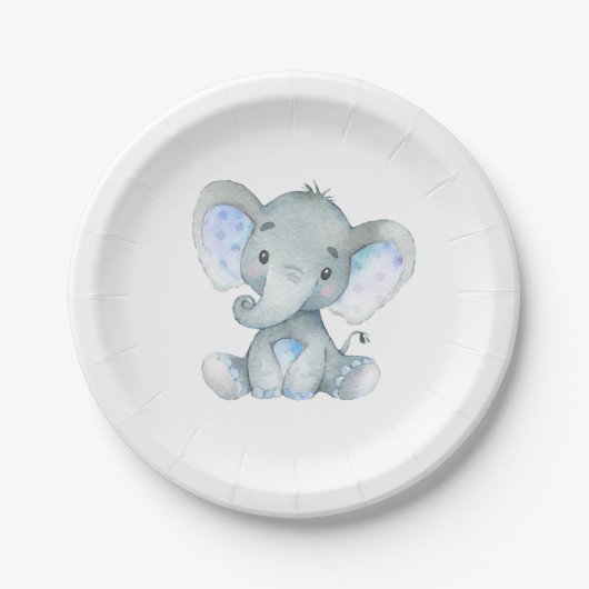 Elephant Baby Shooter, First Birthday Party Teller (Vorderseite)