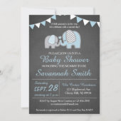 Elephant Baby Shooter Invitation Boy - Chalkboard Einladung (Vorderseite)
