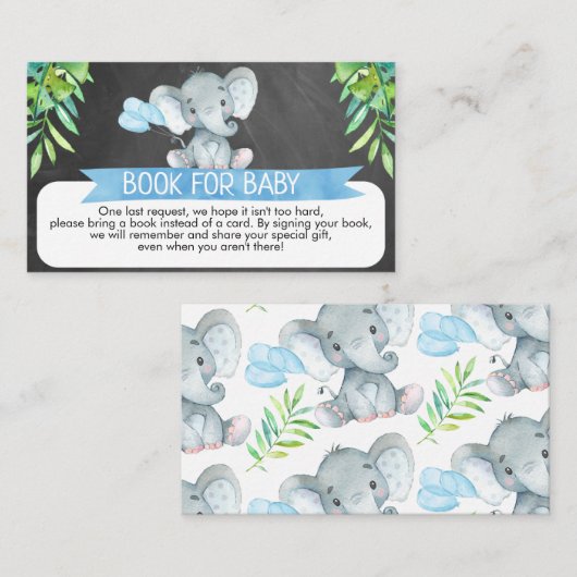 Elephant Baby Showbook Request Card Beilage Begleitkarte (Vorne/Hinten)
