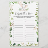 Elephant Baby Shower ABCs Race Game (Vorderseite)