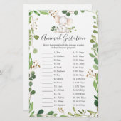 Elephant Baby Shower Animal Gestage Game (Vorne/Hinten)